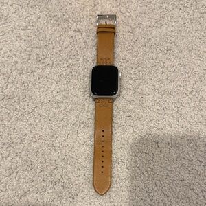 Tory Burch Brown Leather Apple Watch  Band